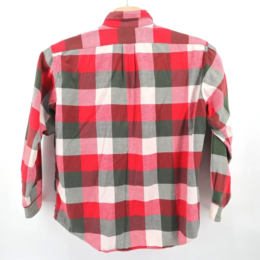 Vinateg J‎ Crew Flannel Oarsman Men's Plaid Button Down Shirt Long Sleeve Large